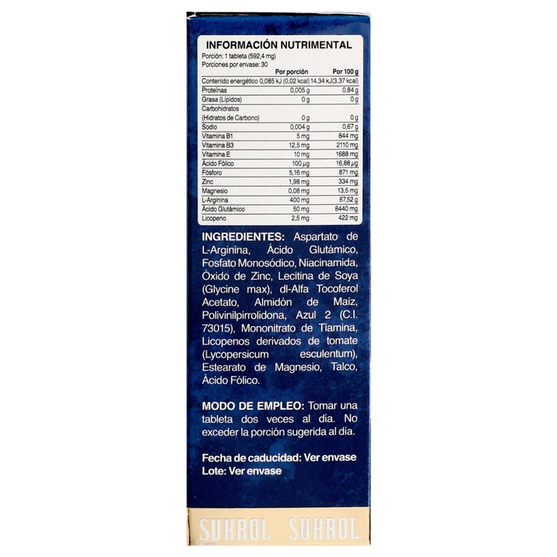 Sukrol Hombre 30 Tabletas Suplemento Alimenticio