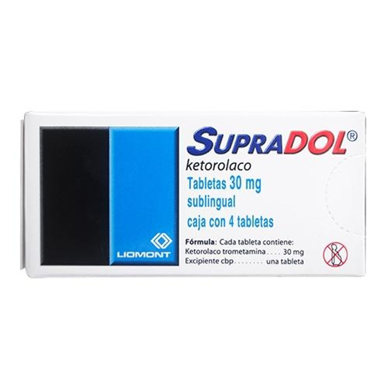 Supradol 30 Mg Con 4 Tabletas Sub