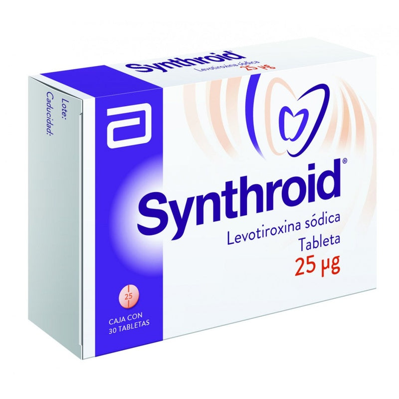 Synthroid 25 Mcg Con 30 Tabletas