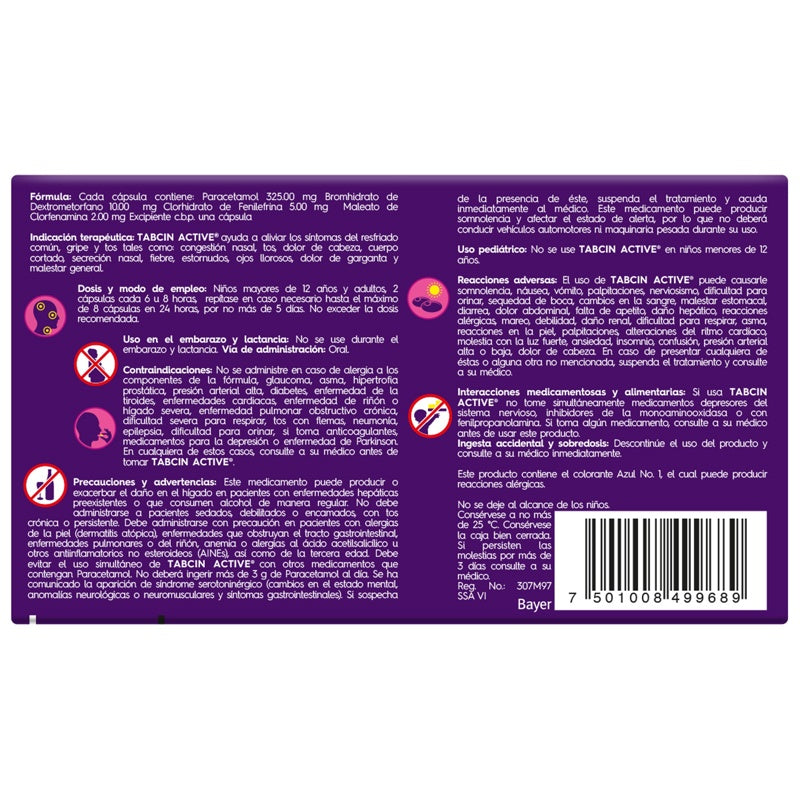 Tabcin Active 12 Capsulas 9689