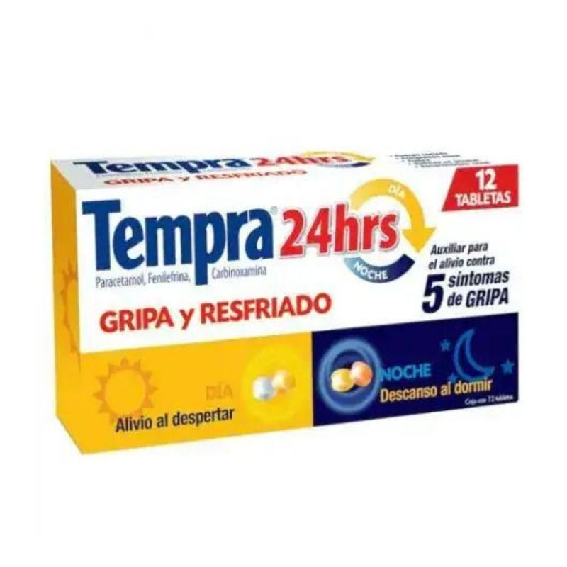 Tempra 24Hrs 400 / 20 Mg Con 12 Tabletas