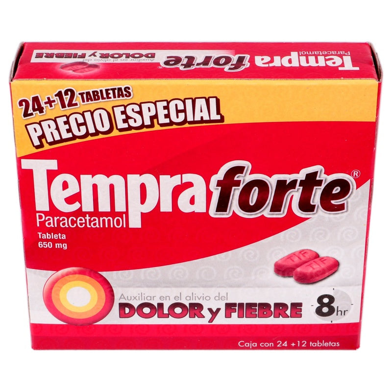 Tempra Forte 650 Mg Con 24+12 Tabletas