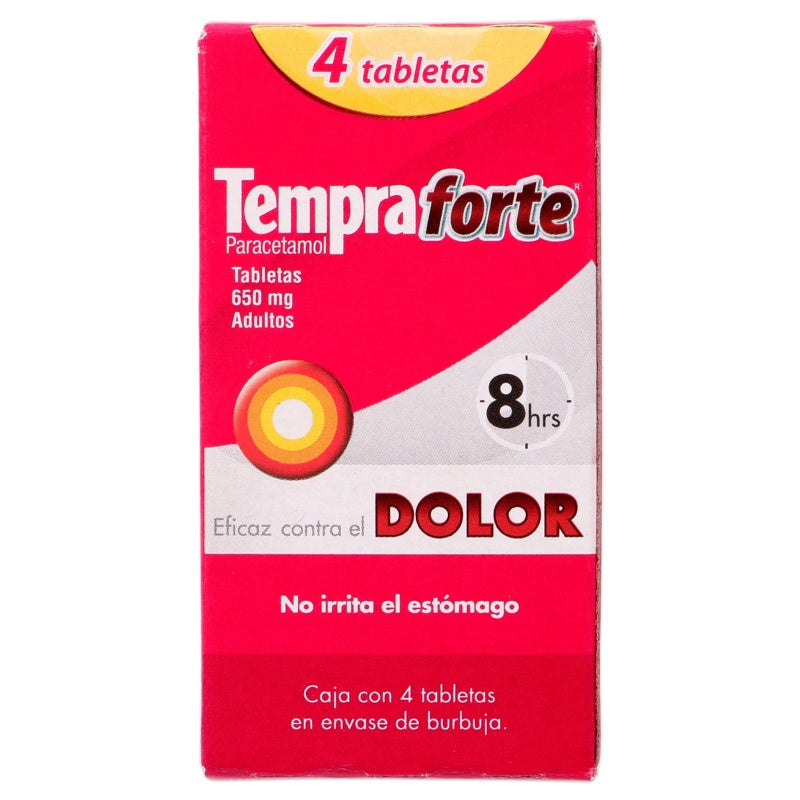 Tempra Forte 650 Mg Con 4 Tabletas