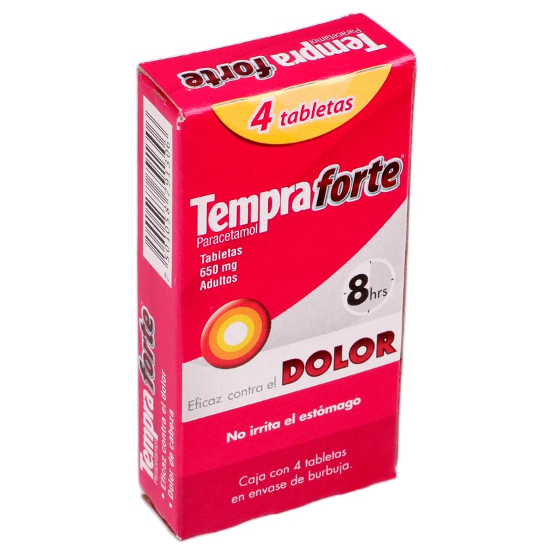 Tempra Forte 650 Mg Con 4 Tabletas