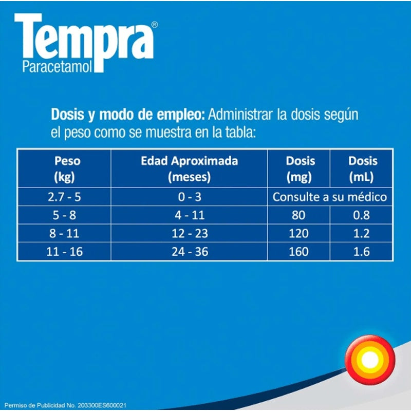 Tempra Pediátrico 100 Mg / Ml 30 Ml Gotas