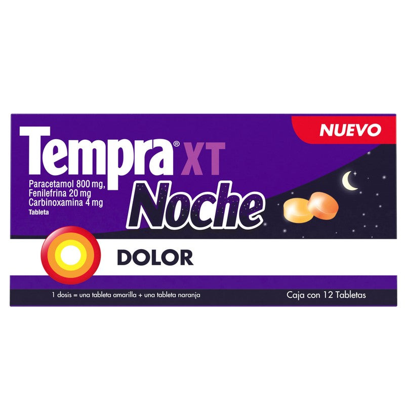 Tempra Xt Noche 800  200  4 Mg Con 12 Tabletas 7506460101231