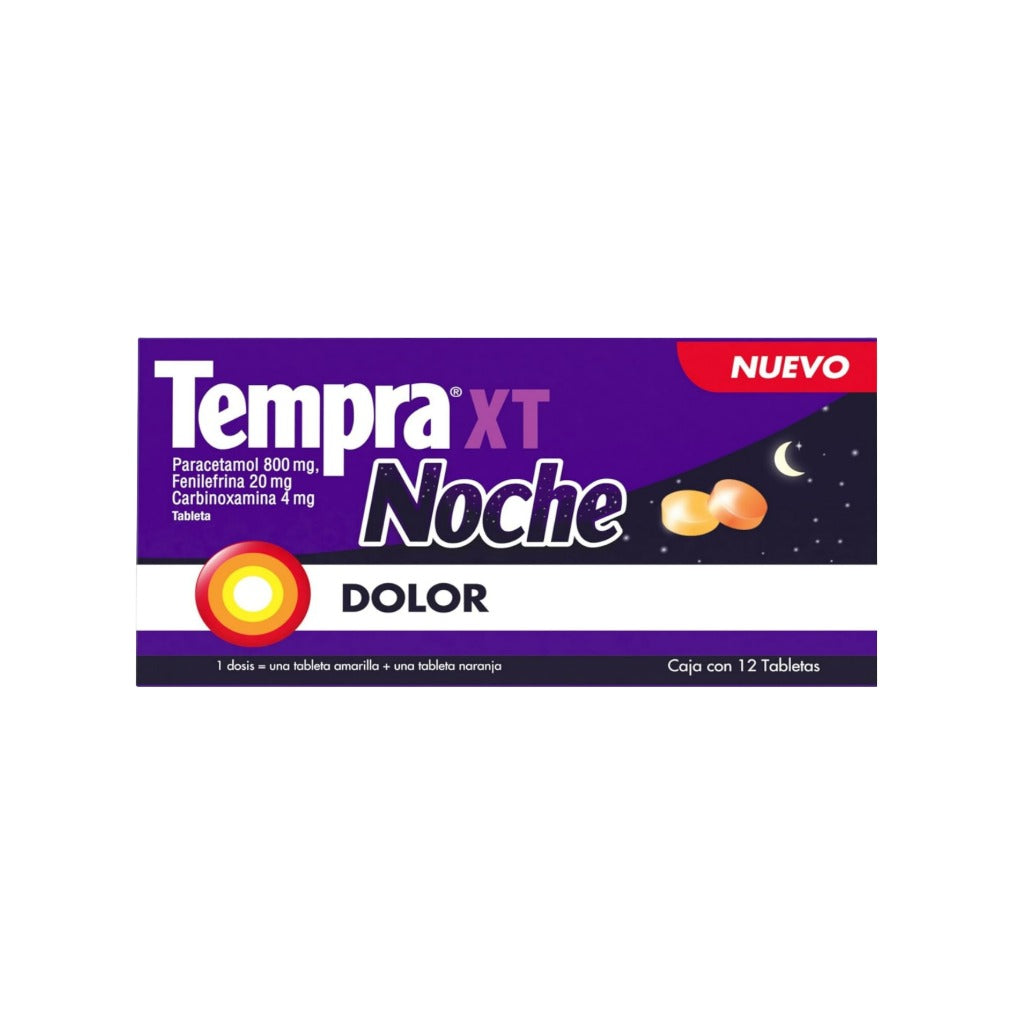 Tempra Xt Noche 800 / 200 / 4 Mg Con 12 Tabletas 7506460101231