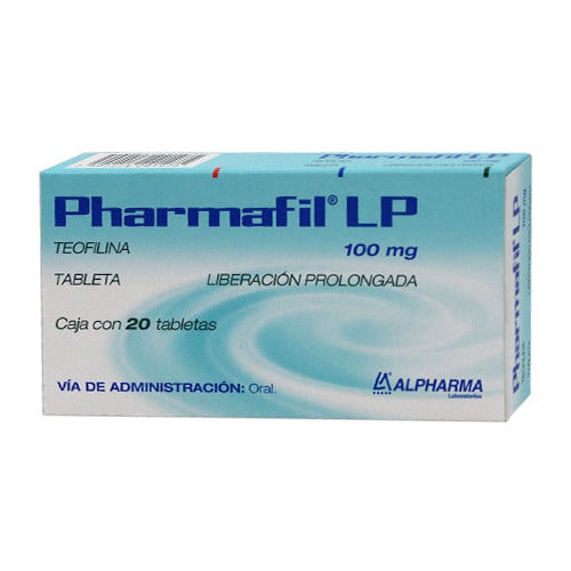 Teofilina 100 Mg Con 20 Tabletas Liberación Prolongada Pharmafil Liberación Prolongada