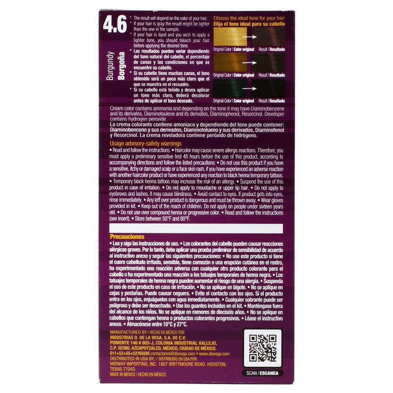 Tinte Crema D La Vega Borgona 4.6 7501289901482