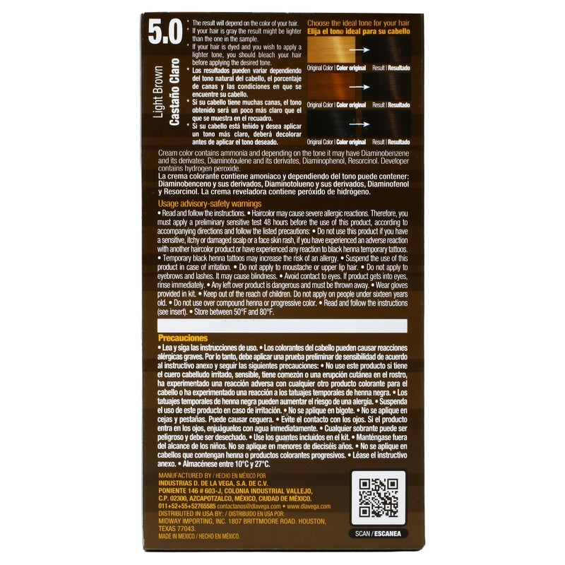 Tinte Crema D La Vega Castaño Claro 5.0 7501289901444 perfil 6