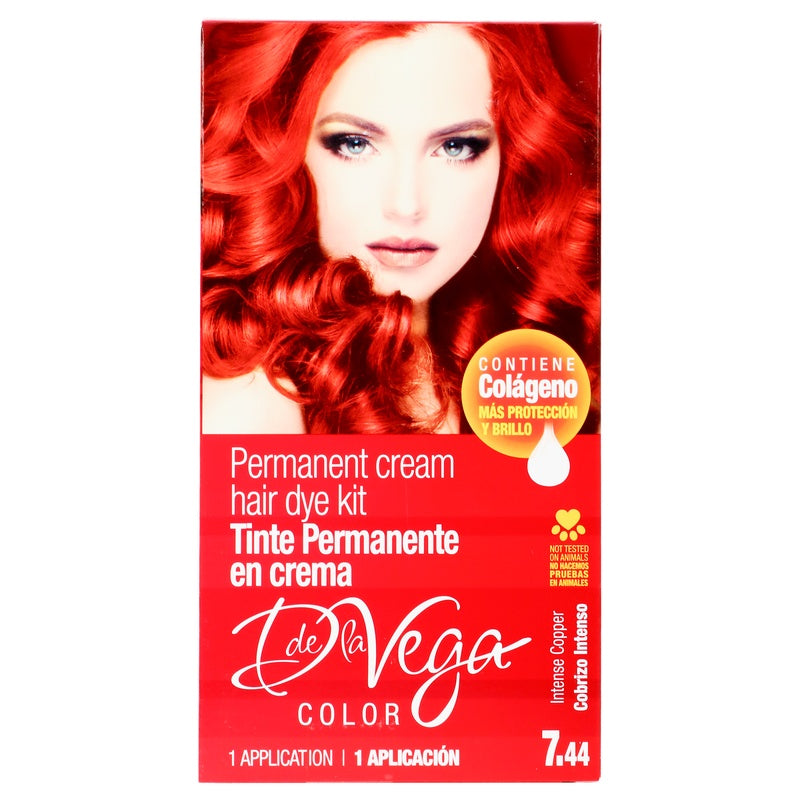 Tinte Crema D La Vega Rubio Cobrizo Intenso 7.44 7501289901536 perfil 4