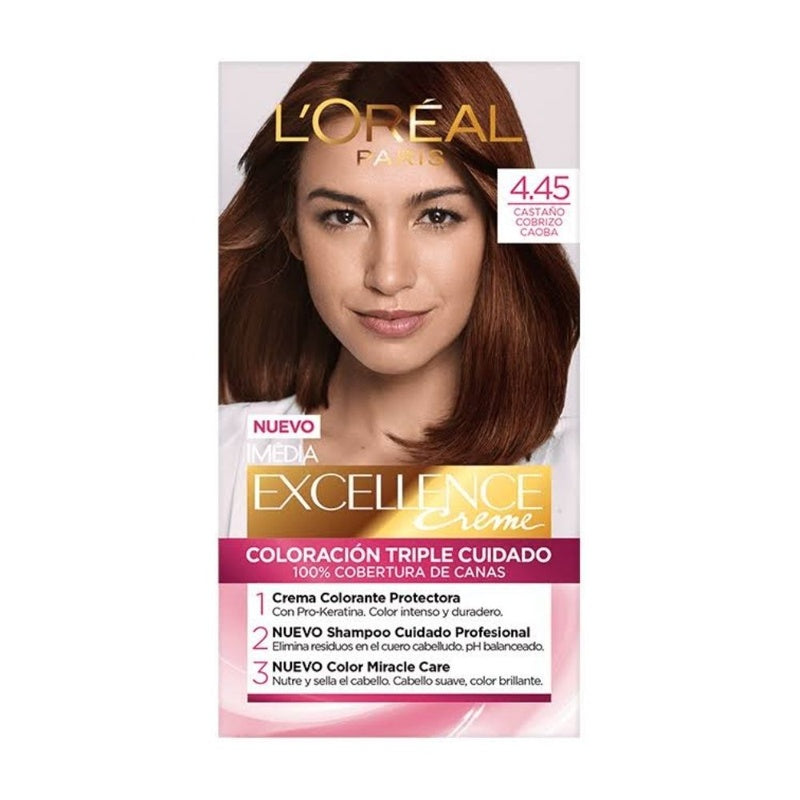Tinte Imedia Excellence Castaño Cobrizo 4.45