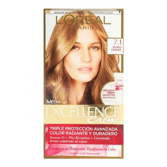 Tinte Imedia Excellence Rubio Cenizo 7.1 7501027275172