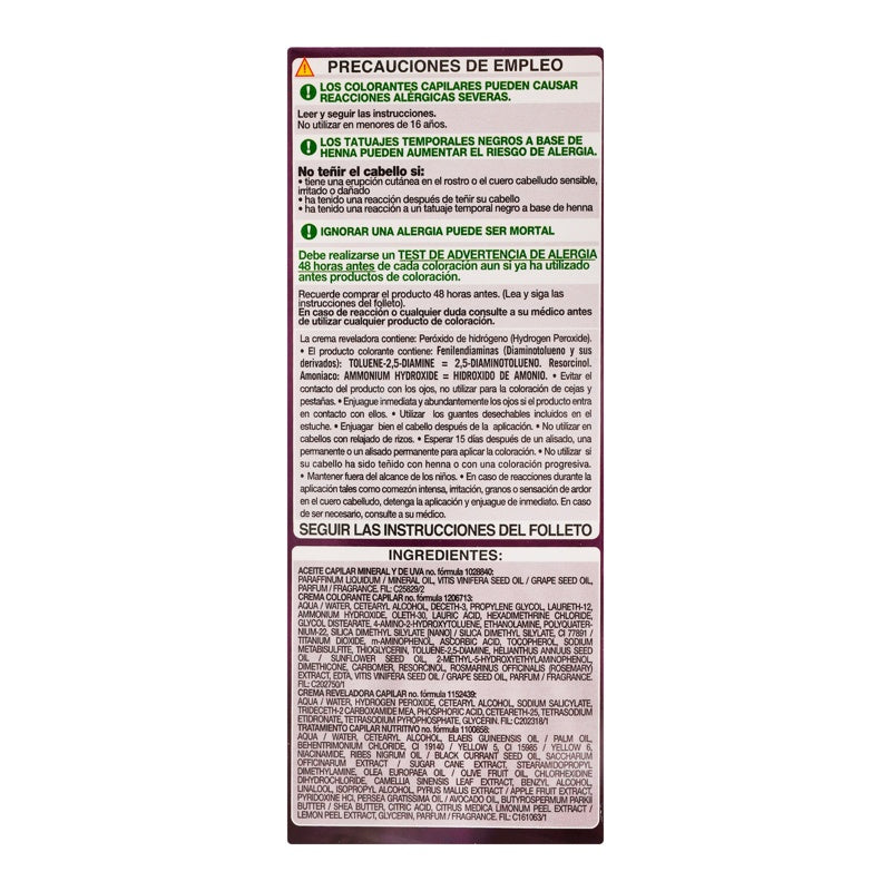 Tinte Nutrisse Lavanda 316 perfil 5