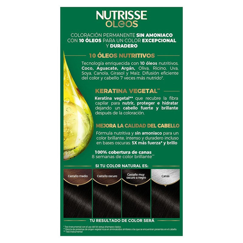 Tinte Nutrisse Oleos Castaño Oscuro 3.0 7509552870718 5