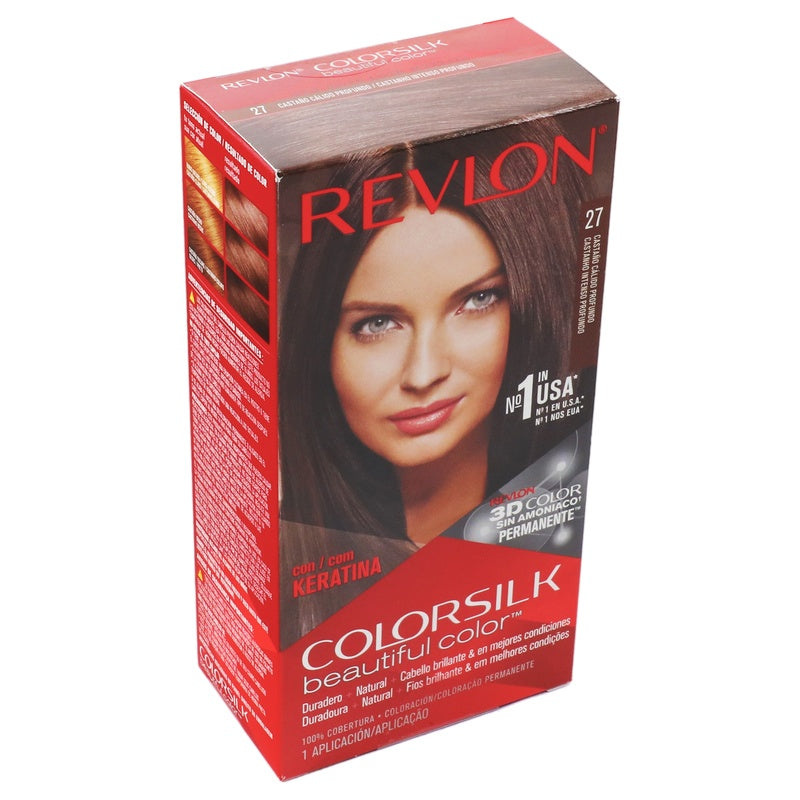 Tinte Revlon Colorsilk Castaño Calido Profundo T-27 309978456278
