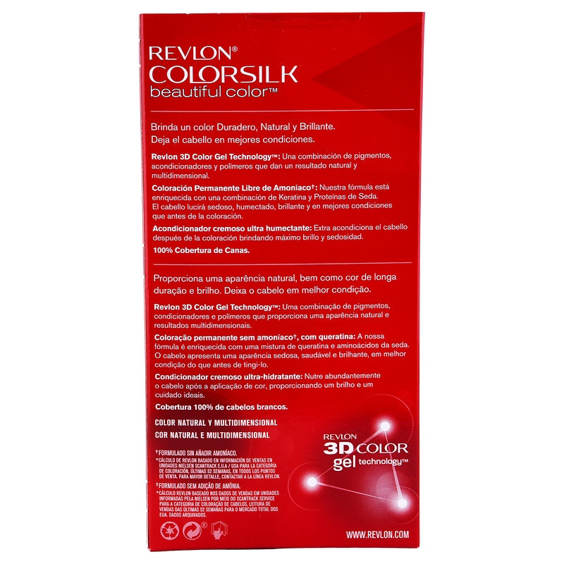Tinte Revlon Colorsilk Castaño Claro Cenizo T-50 309978695509 perfil 2