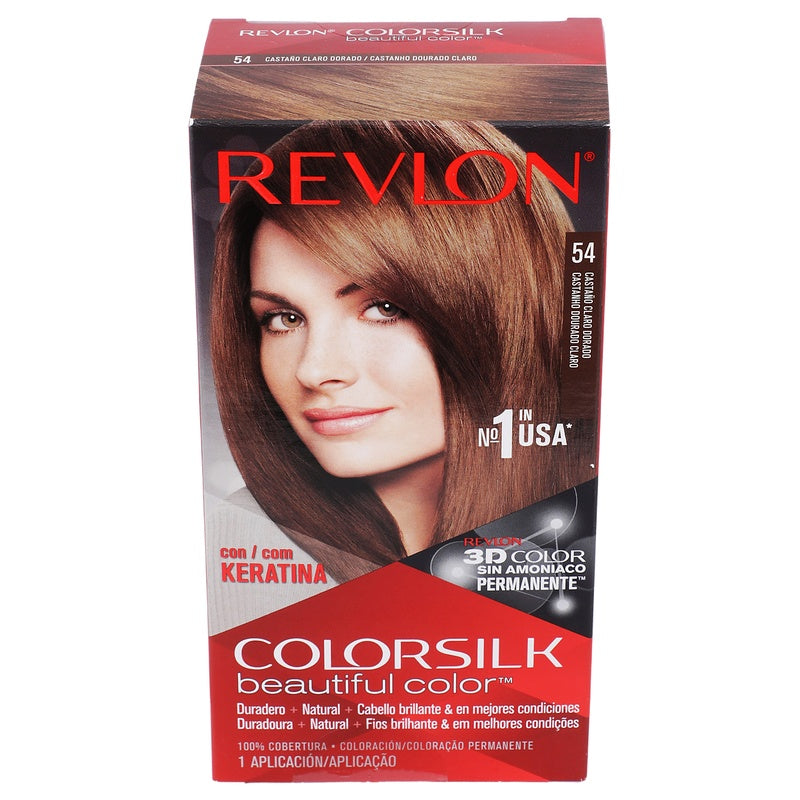 Tinte Revlon Colorsilk Castaño Claro Dorado T-54 309978695547 perfil 6