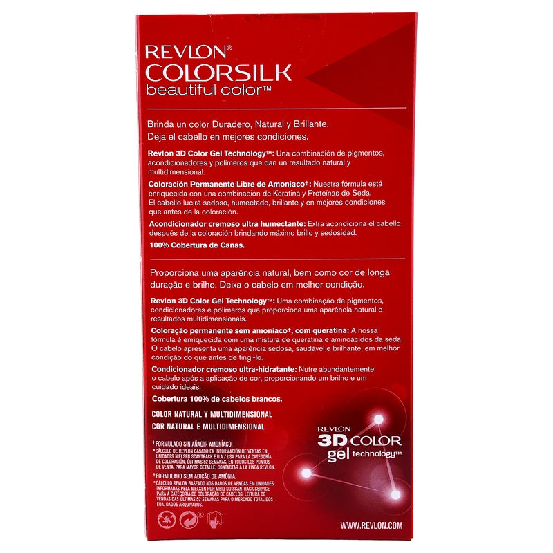 Tinte Revlon Colorsilk Castaño Dorado Gold T-57 309978456575 perfil 2