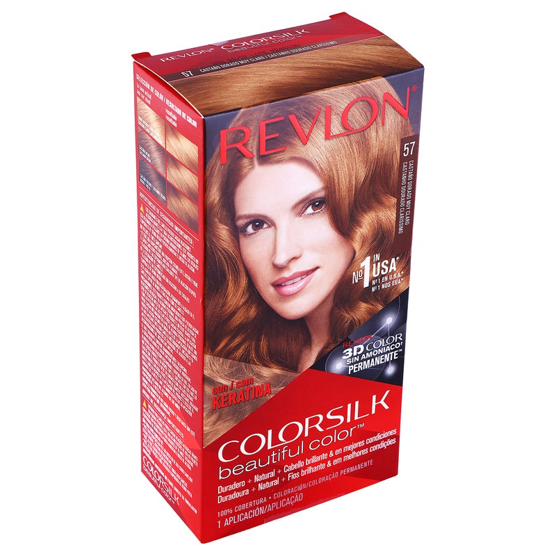 Tinte Revlon Colorsilk Castaño Dorado Gold T-57 309978456575 perfil 5