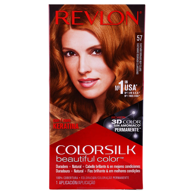 Tinte Revlon Colorsilk Castaño Dorado Gold T-57 309978456575 perfil 6