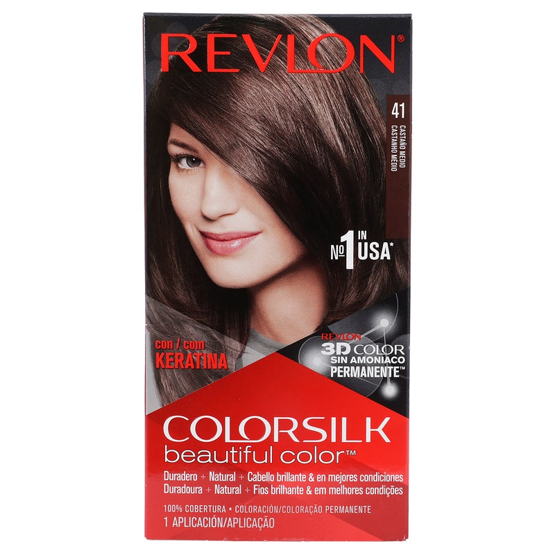 Tinte Revlon Colorsilk Castaño Mediano T-41 130 Ml 309978695417 perfil 2