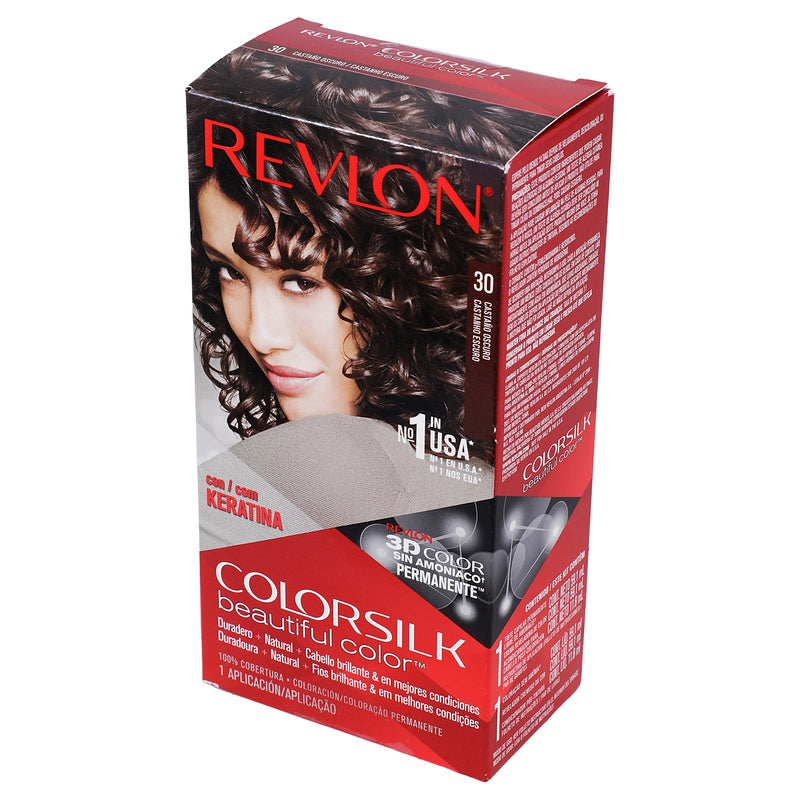 Tinte Revlon Colorsilk Castaño Oscuro T-30 130 Ml 309978695301