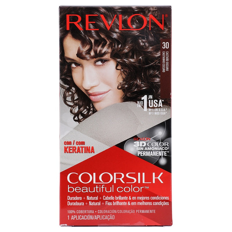 Tinte Revlon Colorsilk Castaño Oscuro T-30 130 Ml 309978695301 perfil 3