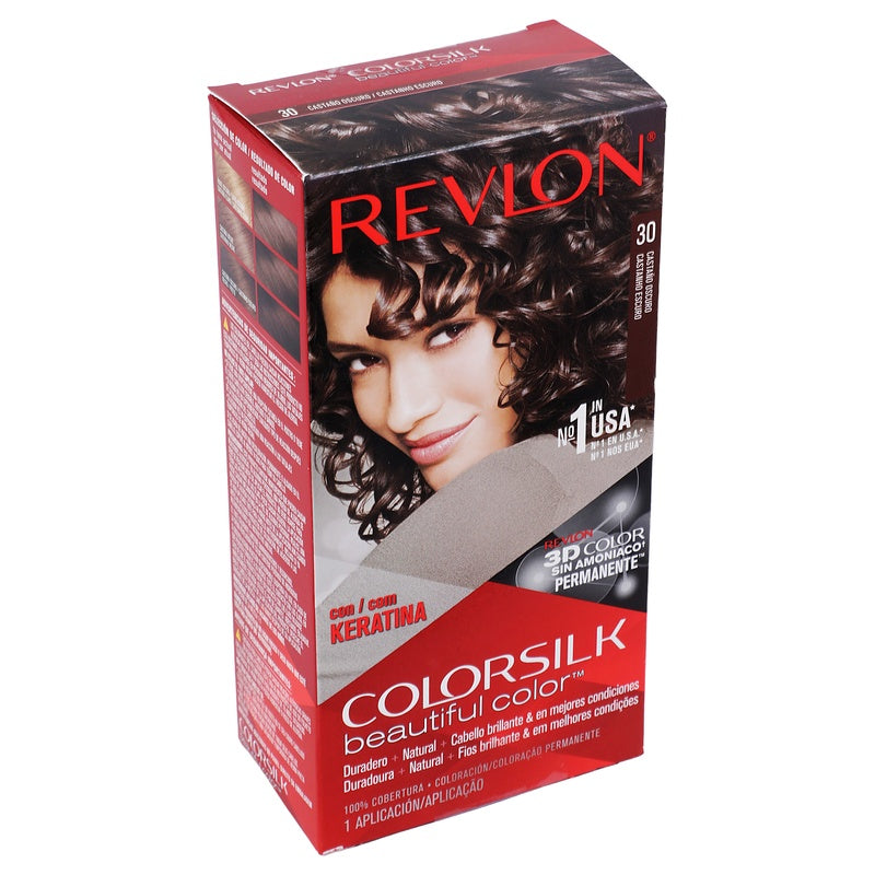 Tinte Revlon Colorsilk Castaño Oscuro T-30 130 Ml 309978695301 perfil 4