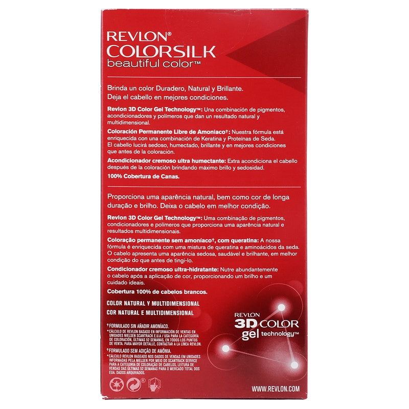 Tinte Revlon Colorsilk Castaño Oscuro T-30 130 Ml 309978695301 perfil 6