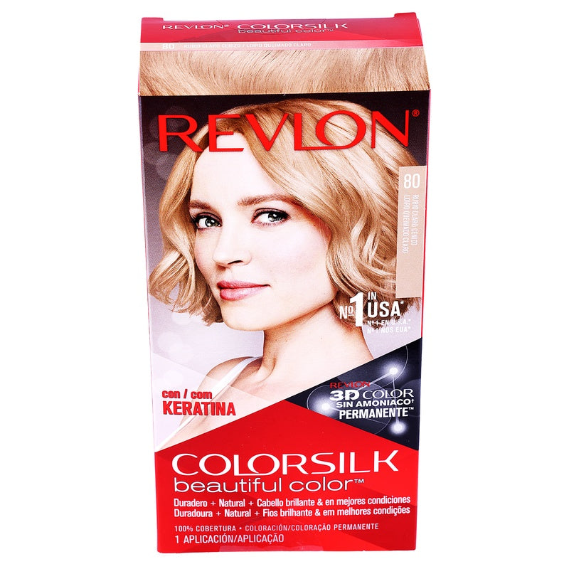 Tinte Revlon Colorsilk Rubio Claro Cenizo T-80 309978695806