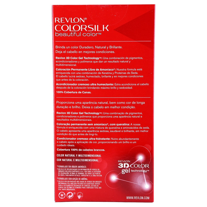 Tinte Revlon Colorsilk Rubio Claro Cenizo T-80 309978695806 perfil 7
