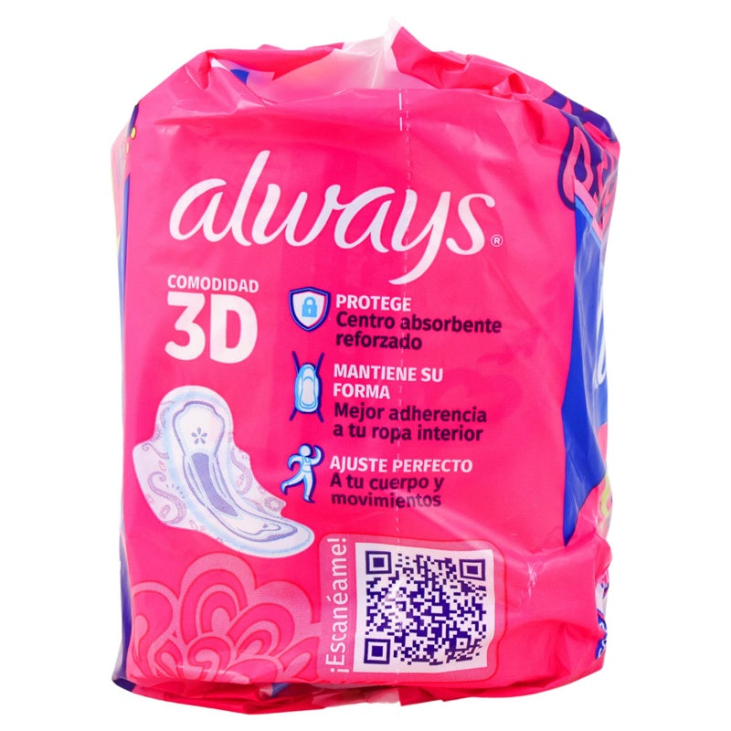 Toallas Sanitarias Always Suave Flujo Abundante 10 Pads 7506195178133 perfil 4