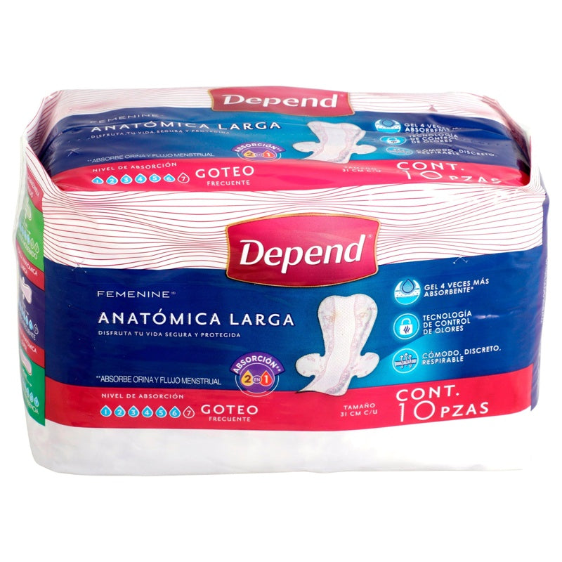 Toallas Sanitarias Depend Femeni Larga Con 10 7501943495760 perfil 3