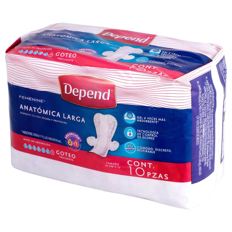 Toallas Sanitarias Depend Femeni Larga Con 10 7501943495760 perfil 4