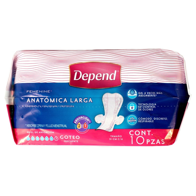 Toallas Sanitarias Depend Femeni Larga Con 10 7501943495760 perfil 6