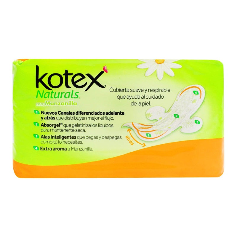 Toallas Sanitarias Kotex Manzanilla Alas 10 Pads 7501943424623 perfil 6
