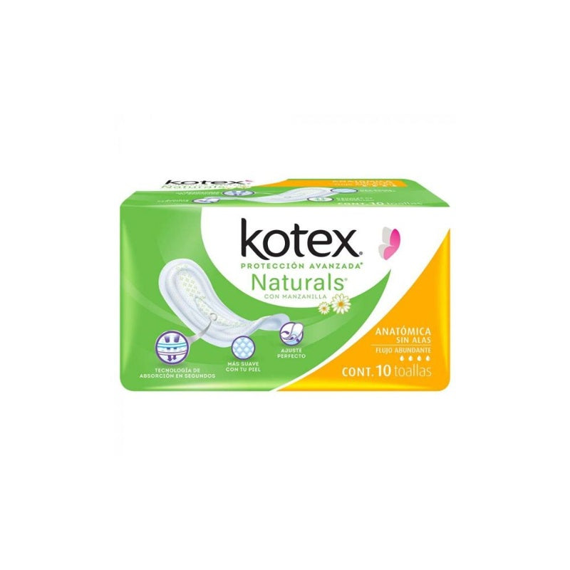 Toallas Sanitarias Kotex Manzanilla Sin Alas 7501943424609