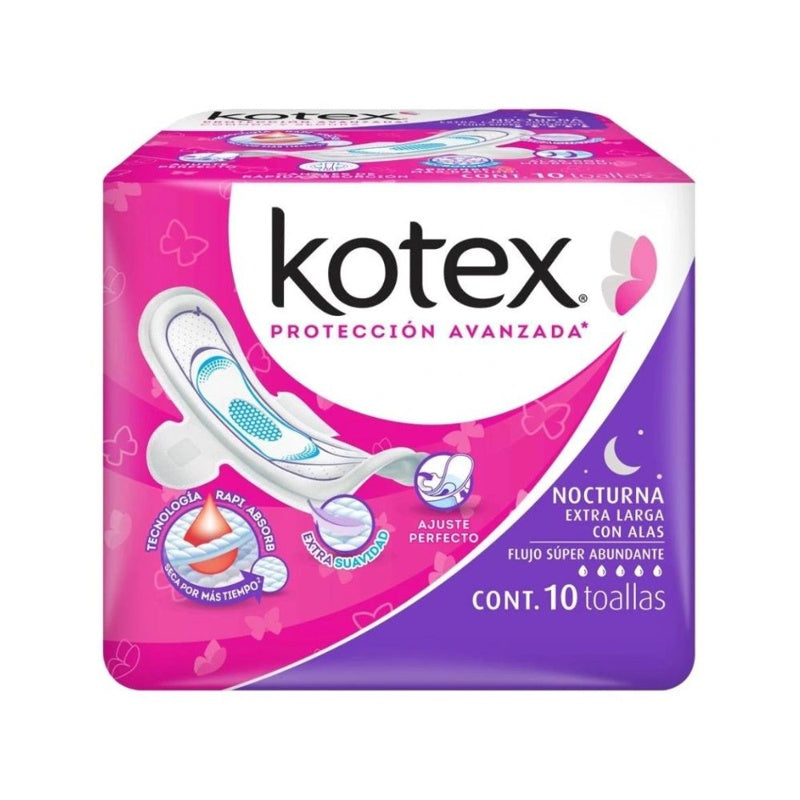 Toallas Sanitarias Kotex Maxi F / A Con Alas 10 Piezas 7501943411449