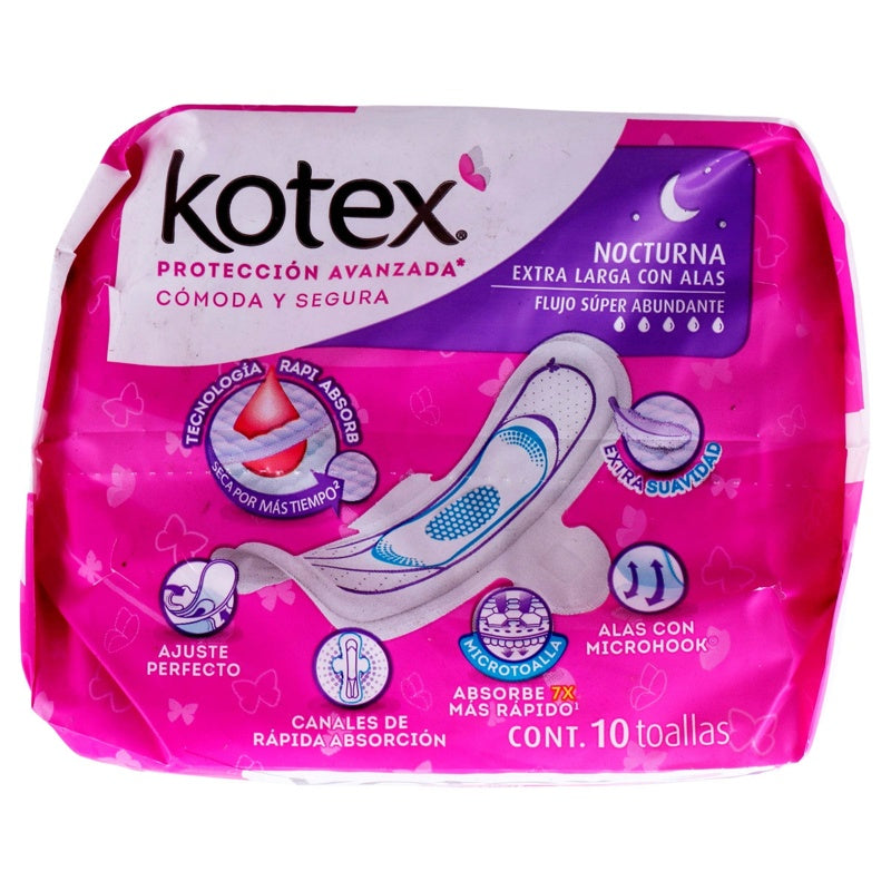 Toallas Sanitarias Kotex Nocturna Alas 10 Pads 7501017364558 perfil 6