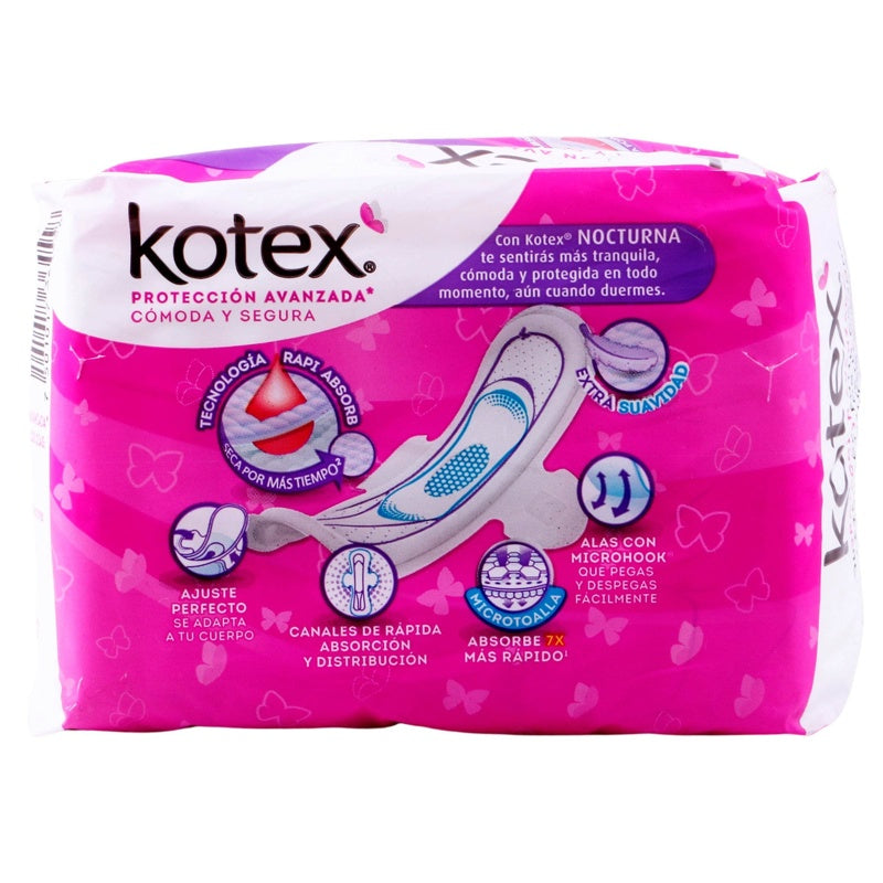 Toallas Sanitarias Kotex Nocturna Alas 10 Pads 7501017364558 perfil 7