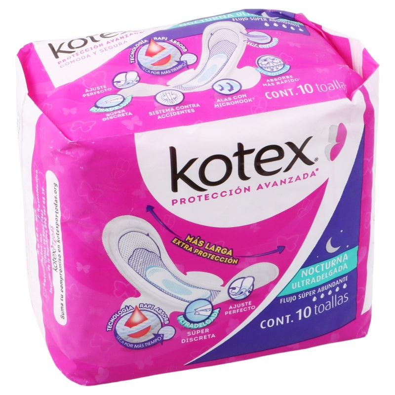 Toallas Sanitarias Kotex Nocturno U-Del Con 10 7506425612673 perfil 2