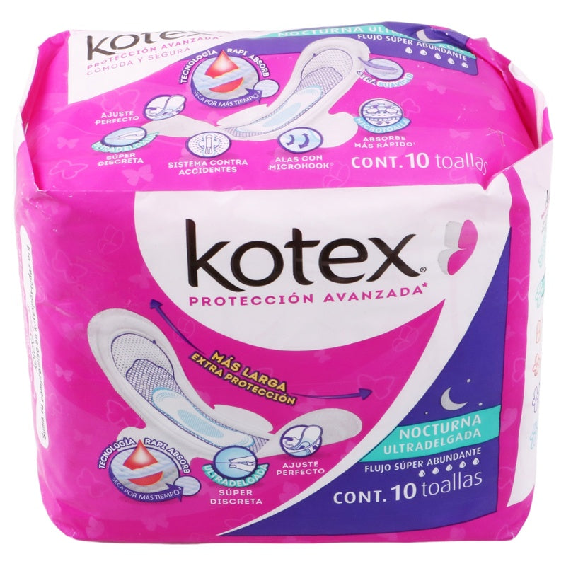 Toallas Sanitarias Kotex Nocturno U-Del Con 10 7506425612673 perfil 3