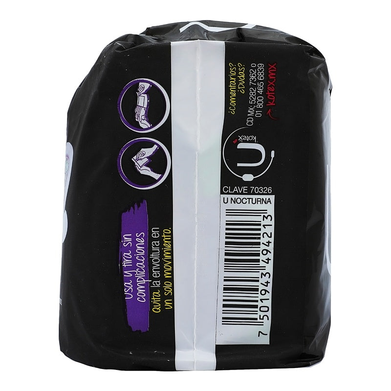 Toallas Sanitarias Kotex Unik Nocturno Con Alas 5 Piezas 7501943494213 perfil 2
