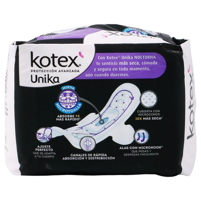 Toallas Sanitarias Kotex Unika Nocturna Alas 10 Pdas 7501943494220 perfil 7