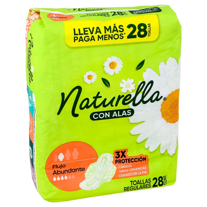 Toallas Sanitarias Natur Manzanilla Con Alas 28 Piezas 7500435118774