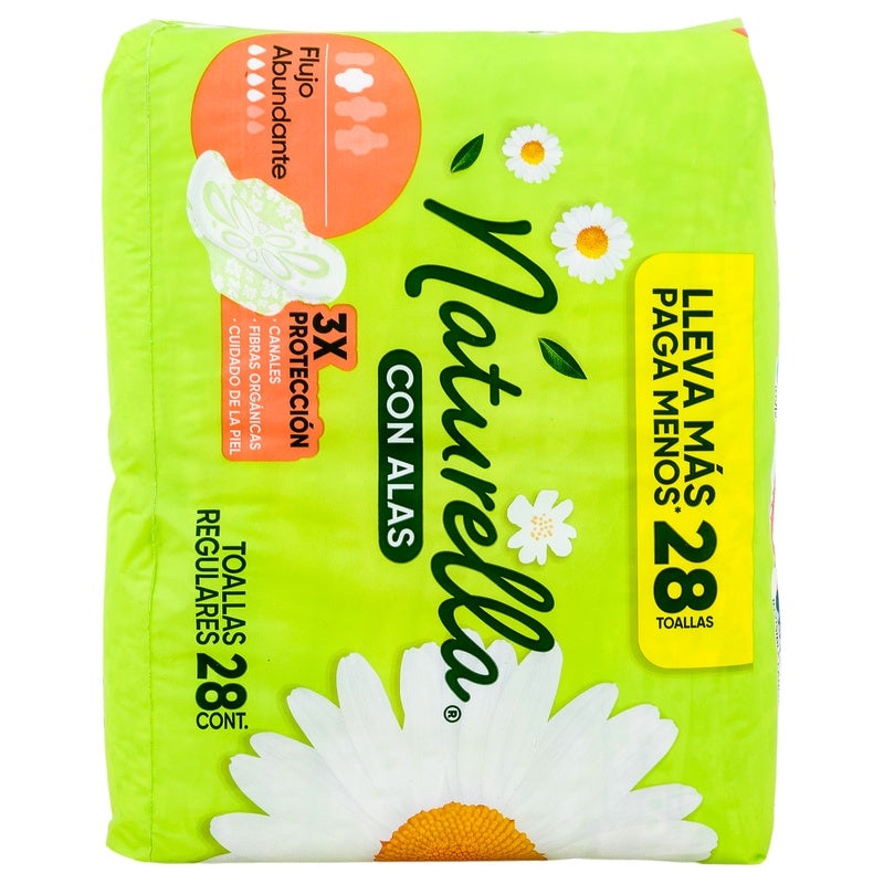 Toallas Sanitarias Natur Manzanilla Con Alas 28 Piezas 7500435118774 perfil 2