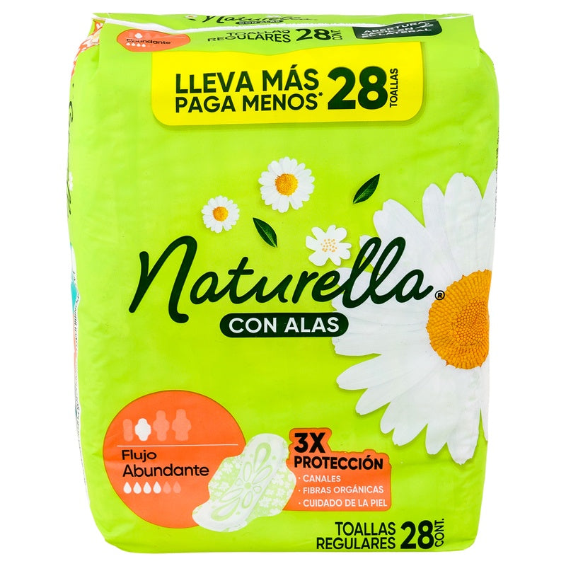 Toallas Sanitarias Natur Manzanilla Con Alas 28 Piezas 7500435118774 perfil 5