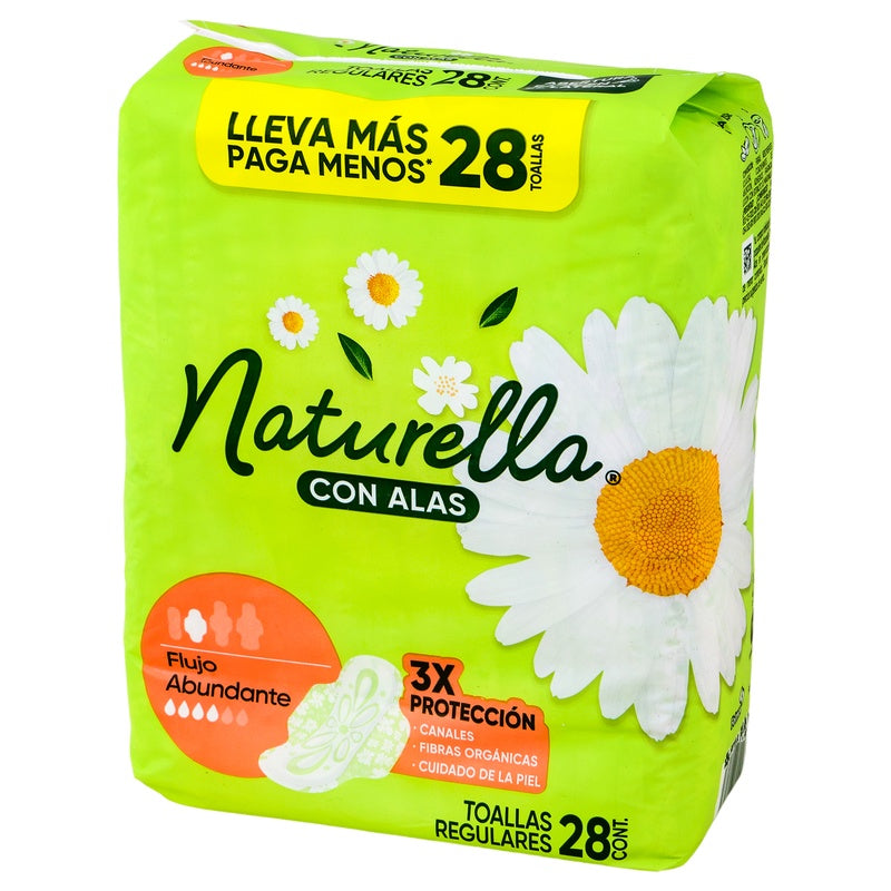 Toallas Sanitarias Natur Manzanilla Con Alas 28 Piezas 7500435118774 perfil 7