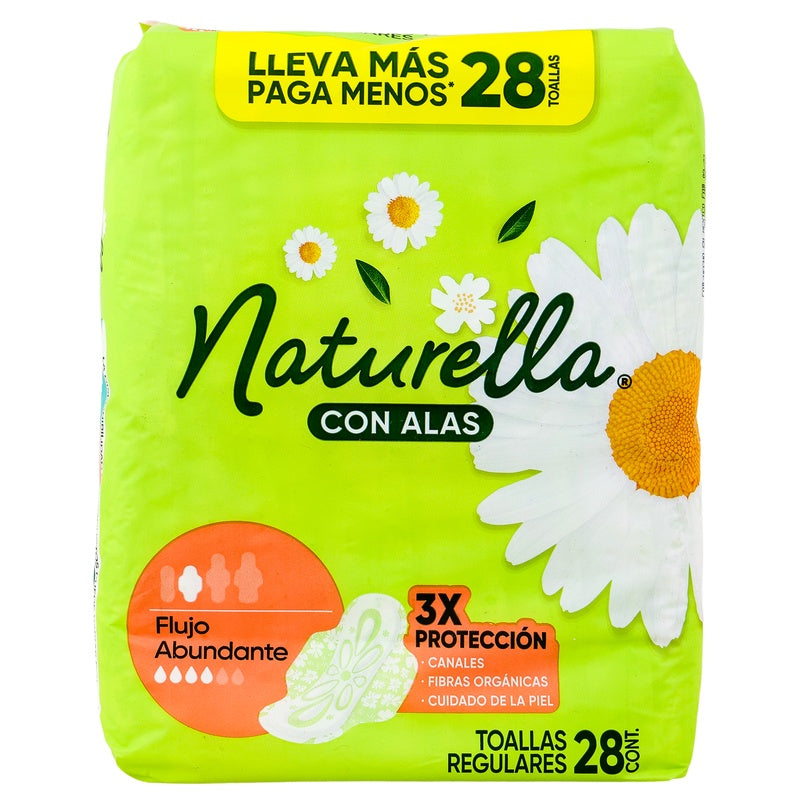 Toallas Sanitarias Natur Manzanilla Con Alas 28 Piezas 7500435118774 perfil 8
